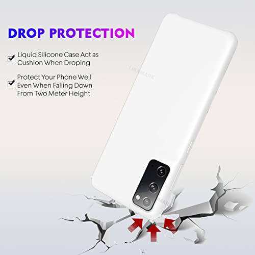 Image of LIRAMARK Liquid Silicone Soft Back Cover Case for Samsung Galaxy Note 20 (White)