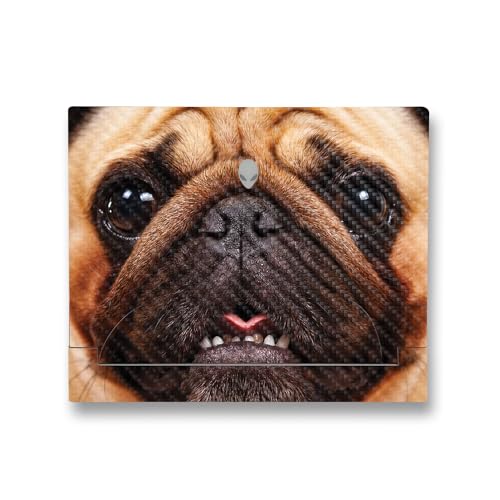 Image of MightySkins Carbon Fiber Skin Compatible with Alienware X14 R2 (2023) Full Wrap Kit - Pug | Protective, Durable Textured Carbon Fiber Finish | Easy to Apply & Change Styles | Made in The USA