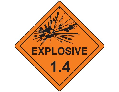 Panneau Explosive 1.4 DOT aimanté pour sécuriser le transport de matières dangereuses