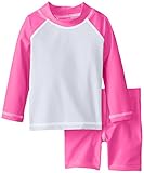 Flap Happy Little Girls' Rash Guard Swim Top and Swim Short Set