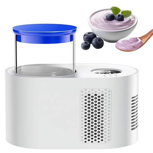 Máquina para hacer yogurt 3 en 1, máquina digital automática de yogur con pantalla LCD y control de temporizador, taza inteligente de yogur frío y caliente con olla interior de vidrio para ollas de