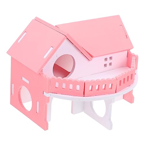 LIOOBO ハムスターの巣 ラットハムスターハウスベッド 犬用簡易ベッド 犬ケージ 子犬 フェレット 装飾的なペットの巣 ハムスターの隠れ家の巣 ハムスターの寝ている巣 プラスチック ピンク