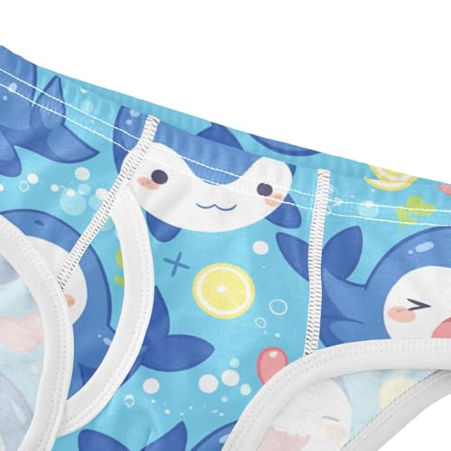 Killer Whale on Blue Toddler Boy Comfort Training Underwear Breathable Children Panties4
