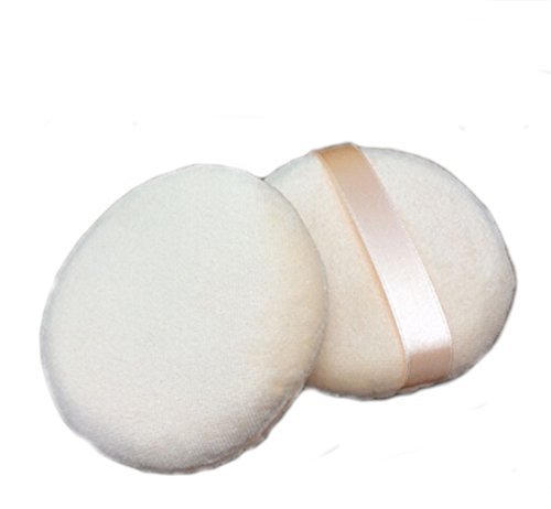 Borla de maquilla de Baleba, de algodón ultrasuave con parte trasera de satén y cinta de nailon