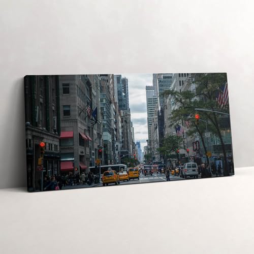 Tableau Taxi de rue à New York 120x60cm pour décoration murale de salon