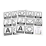 Sosoport 2個 衣類貼るステッカー 大型類ラベル 衣服用自己接着式 収納整理用 寝室ワードローブ向け 家族が使いやすい衣類識別シール