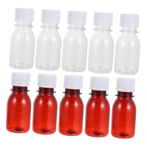 NAMOARLY 20pcs Graduated Reagent Bottle Chemical Graduated Bottle White The Pet Plastic Reagent Bottle Media Plastic Bottle