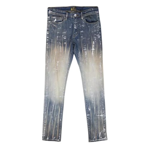 Men's Slim-fit Mid-Rise Denim Straight-Leg Tie-dye Pants Casual Hip-hop Men's Jeans