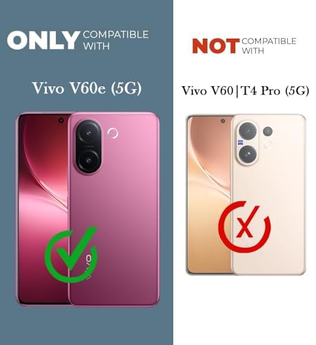 Image of Jkobi Hybrid Back Cover Case for Vivo V60e (Shockproof with Polycarbonate Clear Panel | Professional Black)