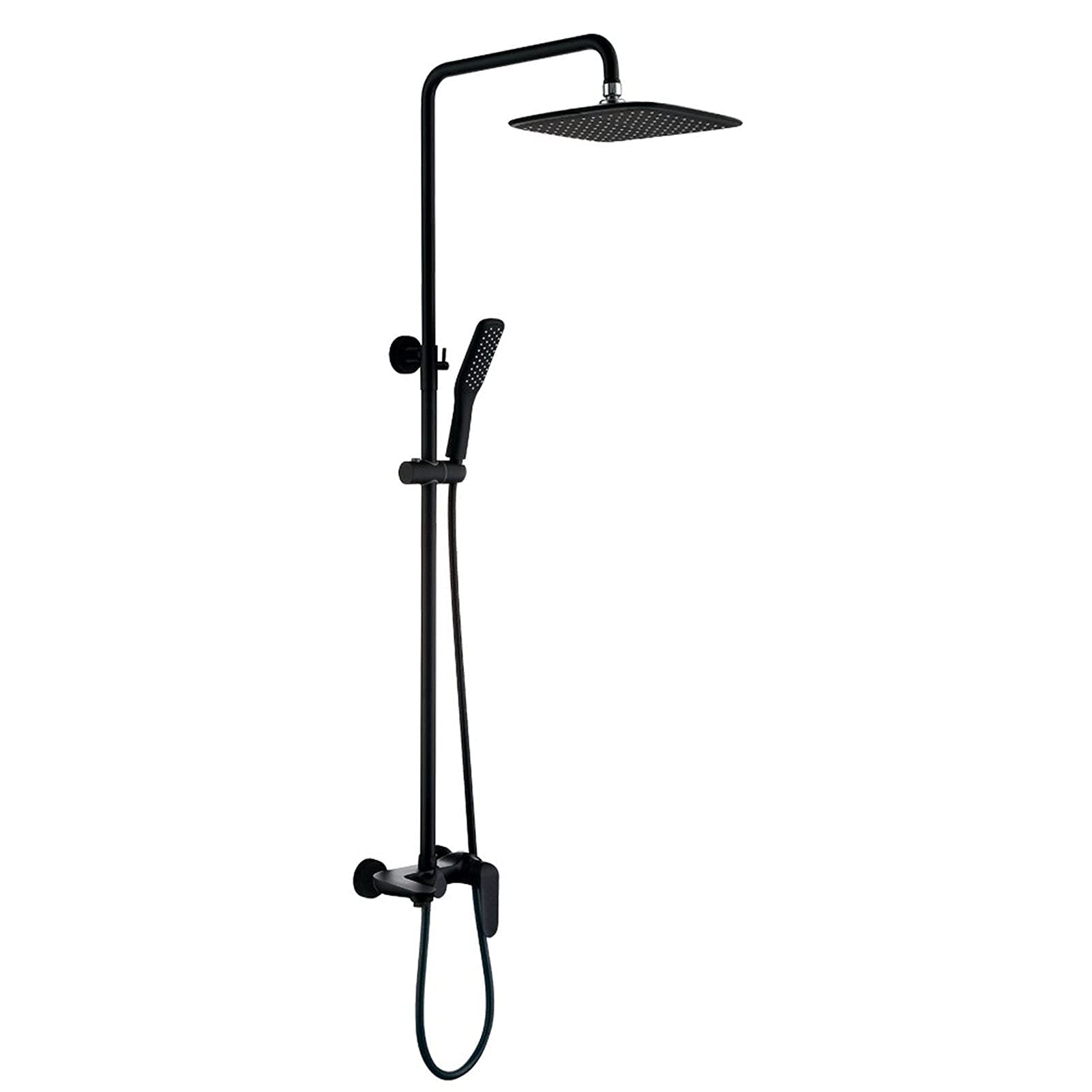 CWCQGH Shower Faucet Set Matte Black, Wall Mounted Shower System with Tub Spout, Rainfall Shower Head with Hand Shower, Bathroom Mixer Tap
