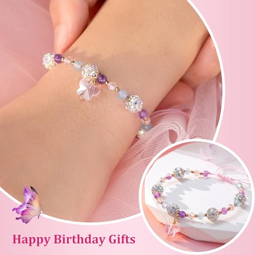 Birthday Gift for Girls – Adjustable Crystal Butterfly Bracelet for Litter Girls, Daughter, Granddaughter, or Niece2