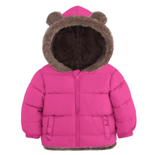 Enlifety 6M-5T Baby Toddler Winter Fleece Coat Boys Girls Cute Bear Ear Hooded Jackets with Pockets