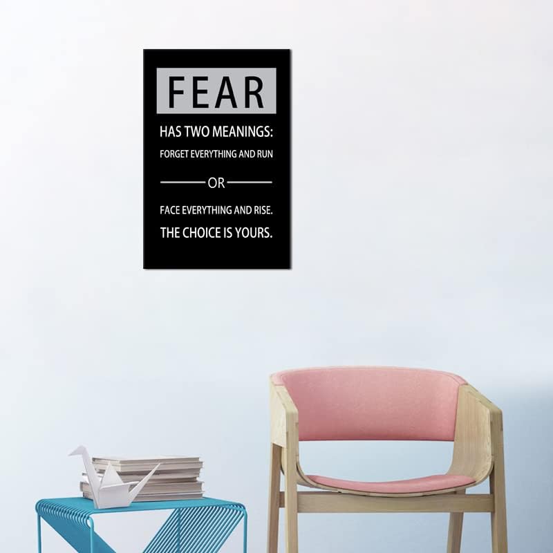Inspirational Wall Art Fear Has Two Meanings Motivational Canvas Painting Entrepreneur Quotes Poster Prints Wall Pictures for Living Room Home Decor Office Framed Ready to Hang [12''W x 18''H] - Image 4