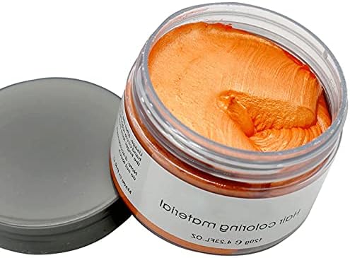 Permotary Hair Color Wax Styling Cream Mud, Temporary Hair Dye Wax Great for Party, Cosplay, Halloween,Fancy Dress, 4.23 OZ (Orange)