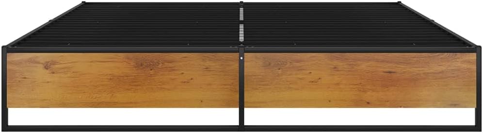 Top view of the bed frame showing the slatted base