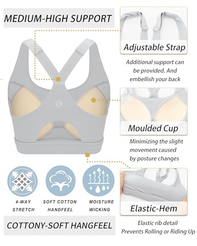 Image of RUNNING GIRL High Impact Sports Bras for Women, High Support Running Adjustable Workout Sports Bras with Sewn in Pads