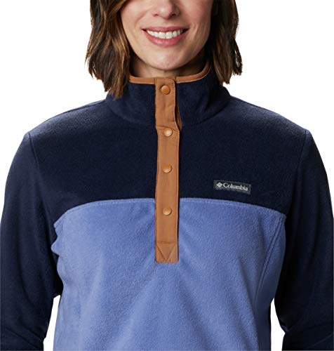 Image of Columbia Womens Benton Springs Half Snap II Pull Over Fleece Jacket, Dark Stone /Canoe /Vintage Blue, 3X