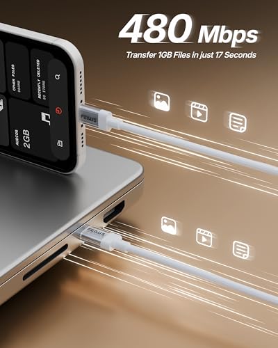Image of FEDUS Zetta-X6I 65W Type C to Type C Cable 1M, Super Fast Charging PD /PPS USB C to C Data Cord for Nothing Phone 1,2,2a,3,CMF1,2, Samsung S24 Ultra, iPhone 15 /16 Pro Max, iPad, MacBook, Android Auto