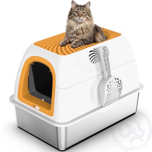 Image of SuzziPaws Stainless Steel Litter Box Dog-Proof Leak-Proof for Multi-Cats