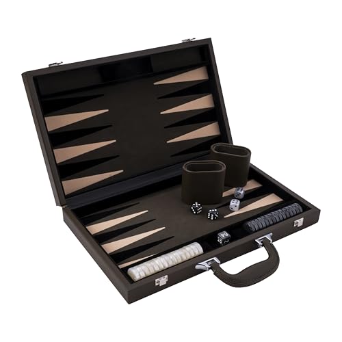 Backgammon cuir grand format mallette rigide pour eviter de perdre vos pions et des - 2