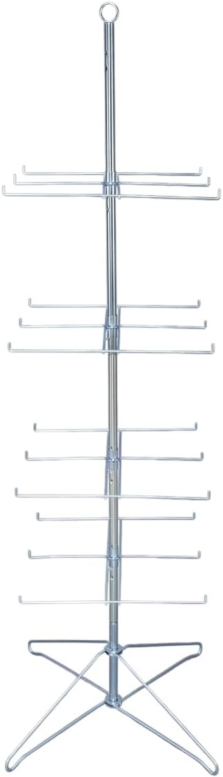SSWBasics 4-Tier Chrome Wire Spinner Rack (4 tiers - space 12 apart) - Rotating Jewelry Display Organizer - Floor Spinner Rack - Perfect for Food Items and Fashion Accessories