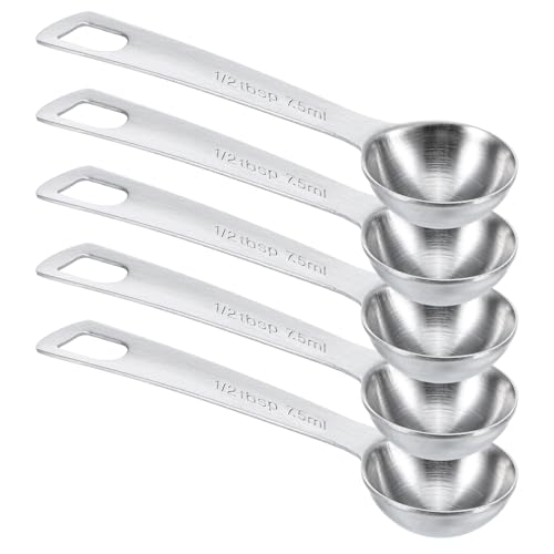 5 Pcs 1/2tbsp Stainless Steel Teaspoon Measuring Spoons - 7.5ml