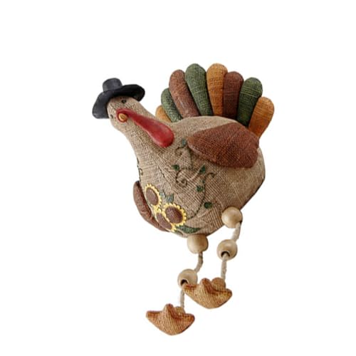 Statue de dinde décorative en résine et corde de Thanksgiving