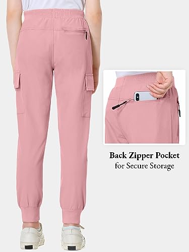 Image of EXARUS Girls Hiking Cargo Pants Joggers Teen Quick Dry Lightweight Slim Fit | Tween Youth Camping Pants Kids Hip Hop Dance Athletic Tapered Lightweight Track Safari Drawstring Woven /Knit 6-14Y