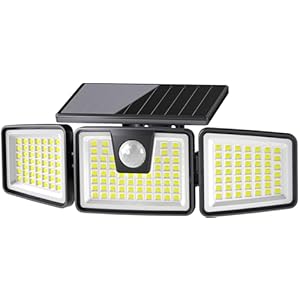 156LED Solar Lights Outdoor, Solar Security Lights Outdoor Motion Sensor 270° Wide Lighting Angle, Solar Floodlight IP65 Waterproof, Solar Wall Lights for Front Door, Yard, Garage, Garden (1 Pack)