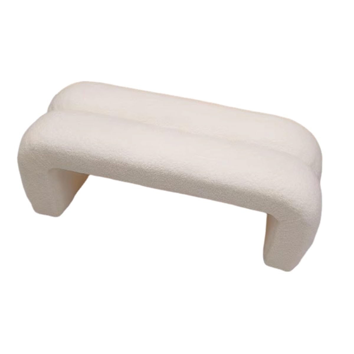 MSHGSKU Modern White Shoe Bench 60cm Entryway Storage Seat No Assembly Required Stylish Footstool for Bedroom Living Room Hallway & Makeup Room - Versatile Home Furniture