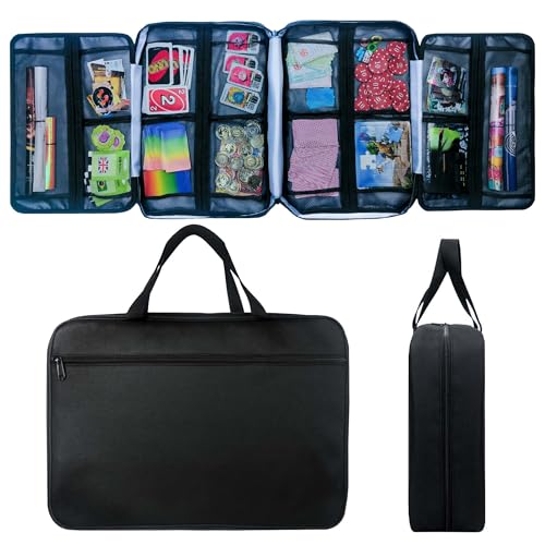 Mi Ya Mi Lai 17-Pocket Board Game Organizer Carry Case - Storage & Travel Case for Games, Cards, Tokens, Dice Accessories.