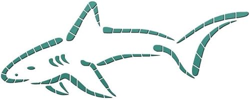 Mosaico de cerámica para piscina con diseño de tiburón (22 x 9 pulgadas, verde azulado)