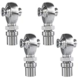 GaiRen 2 Pair 1.25'' Heim Joints Rod End Kit, 1 1/4'' Right and Left Hand Thread Chromoly Joints Heat Treated Chromoly with Round Tube Adapter, High Misalignment Spacer