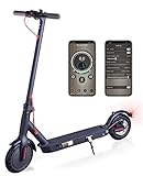 【Patinete Eléctrico Seguro】：Equipado con una pantalla impermeable, frenos delanteros y traseros, faros LED y luces de fondo, velocidad de control de una tecla, más seguro y menos preocupaciones.