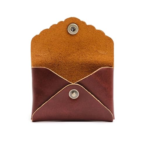 Image of Portland Leather Goods Mini Daisy Wallet for Women - Handmade from the Finest Full-Grain Hides - Features Envelope Design with Snap Closure - Cognac