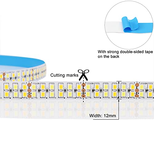 Image of LEDENET 12V DC Tunable LED Strip Lights CCT Warm White Cold White 3000K-6500K 1680LEDs 16.4ft SMD 2835 LED Tape Lights Non-Waterproof for Bedroom Kitchen Under Cabinet Lighting