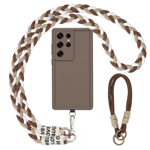 AICISINGN Handyhülle für Samsung Galaxy S23 Ultra Hülle mit Band und Armband, Handykette Schutzhülle mit Schnur Kordel z...