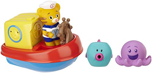 Daniel Tiger's Neighborhood Baby Bath Tub Toy Daniel's Bathtub Voyage Adventure, 6 Piece Set - Perfect for Baby/Toddler Boys and Girls 18 Months and up