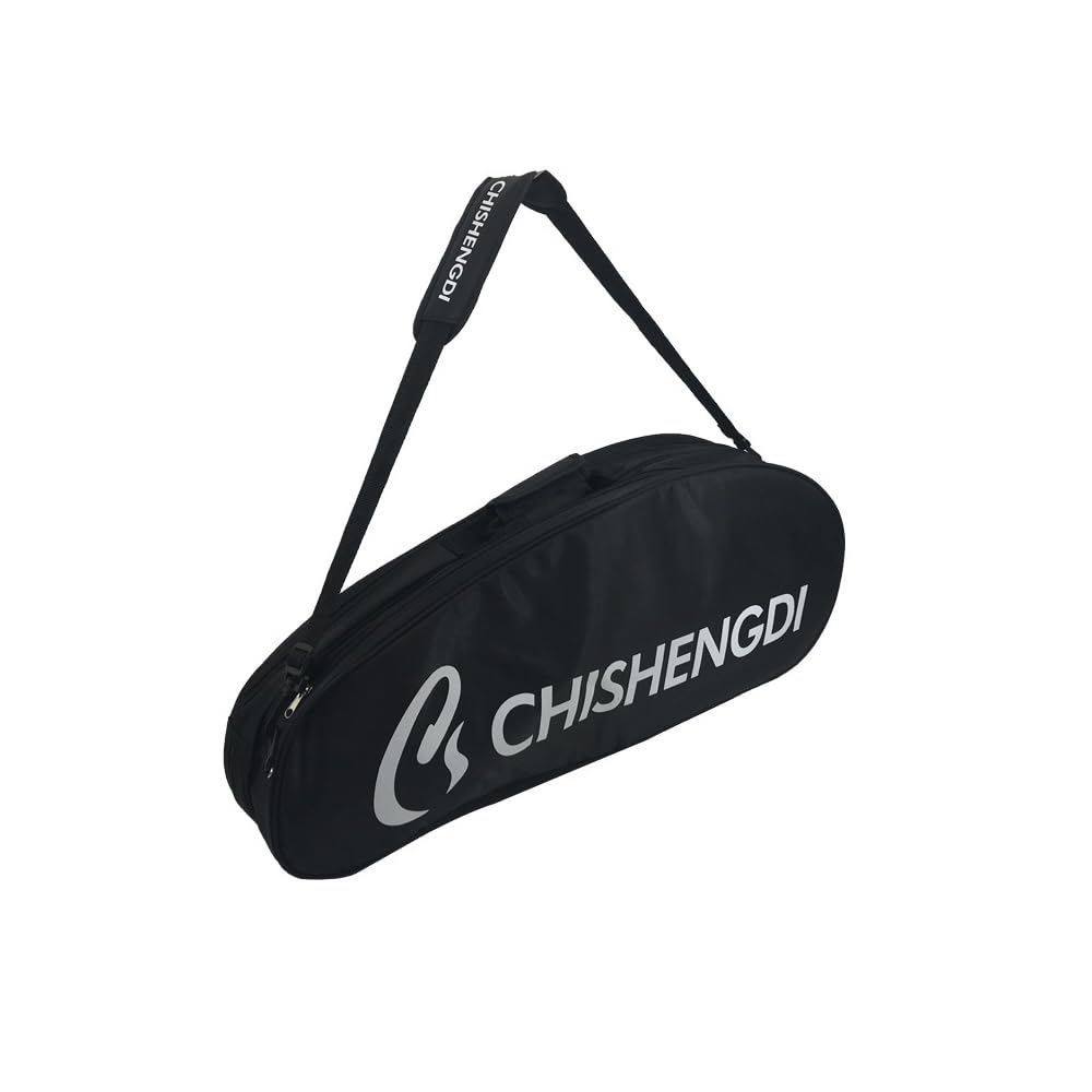 UNISTRENGH Waterproof Badminton Racket Bag Cover 6 Racquet Hand Bag Tennis Shoulder Bags Sports Unisex Design for Men, Women and Adults (Black #1)