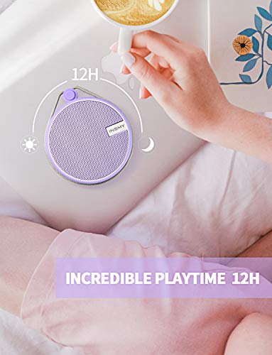 Image of INSMY C12 IPX7 Waterproof Shower Bluetooth Speaker, Portable Small Speaker, Speakers Bluetooth Wireless Loud Clear Sound Support TF Card Suction Cup for Kayak Canoe Beach Gift (Purple)