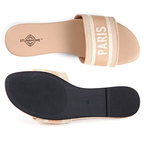 Image of STUNAHOME Summer Flat Sandals for Women Fashion slide Sandals Womens