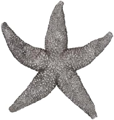 Howard Elliott Collection Decorative Deep Starfish Figurine Hanging Wall Art for Home and Garden, Silver Leaf Finish Abstract Sea Animal Figure for Tabletop and Wall Decor, 12 x 11 Inch, Small