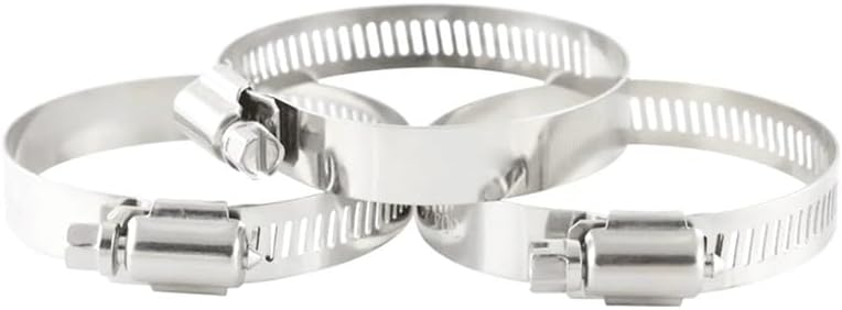 304 Stainless Steel Adjustable Hose Clamp Set - Heavy Duty Worm Gear Clips for Home, Automotive, and Industrial Use(175-197mm(5pcs))