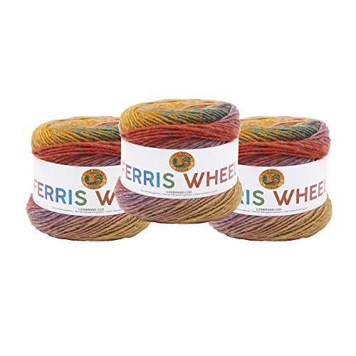 Image of Lion Brand Yarn, Ferris Wheel Crochet Yarn, Buttercup, Multicolor, 3 Pack