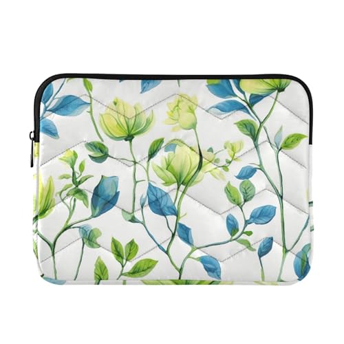 Funda para portátil 13-14 pulgadas con hojas verdes y azules