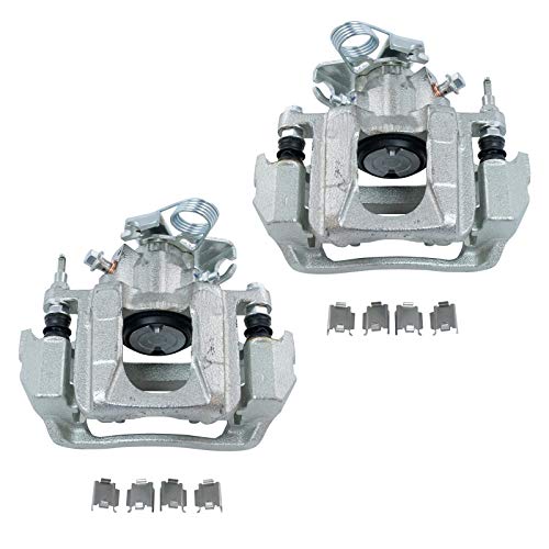 Image of TRQ Rear Driver and Passenger Side Brake Caliper Set Compatible with 2011-2014 Ford Edge 2011-2015 Lincoln MKX
