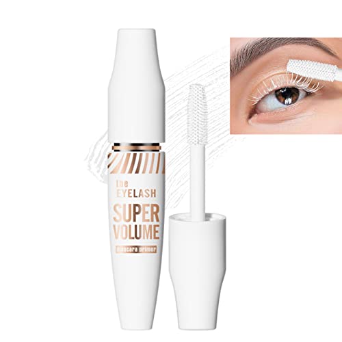 White Mascara Eyelash Primer Super Volume Lash Primer, Non-Dizzy Long-Lasting Eyelashes Curling Mascara Primer White Eyelashes Makeup Eye Lashes Party Stage Use #TOP28