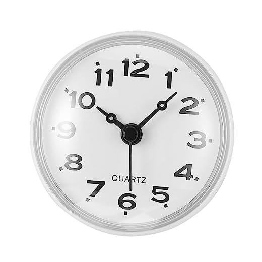 Garneck 1 Pc Reloj Reloj De Pared Despertador De Baño Reloj De Baño Silencioso Reloj Al Aire Relojes Al Aire Reloj para Baño Oficina Ventosa Plastico Roma Blanco