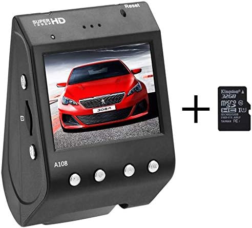SENWOW Car Camera Dash Cam 1296P FHD Ultra HD 2" LCD Screen Car Recorder 170 Degree Wide Angle 6-Lane Lens Dashboard Camera Loop Recording Motion Detection Video Images Monitor with 32GB Card