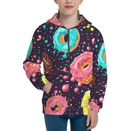 Donuts1 Kid Hoodies Boys Zip Up Sweatshirts Girls Pullover with Pocket3